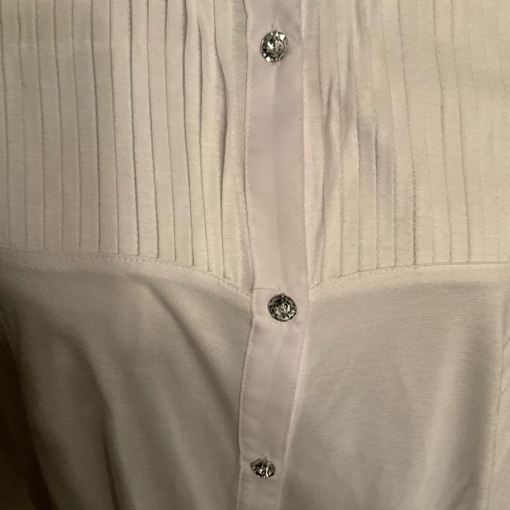INC ivory Blouse NWT Sparkly Button Down XL - Picture 7 of 7